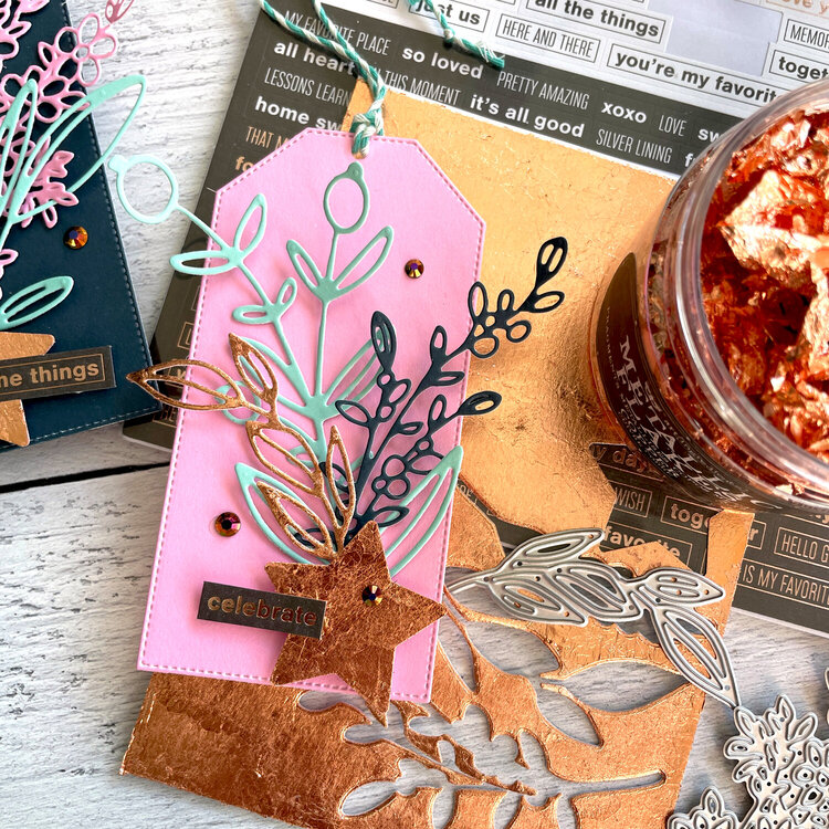 Copper Sparkle Tag Trio