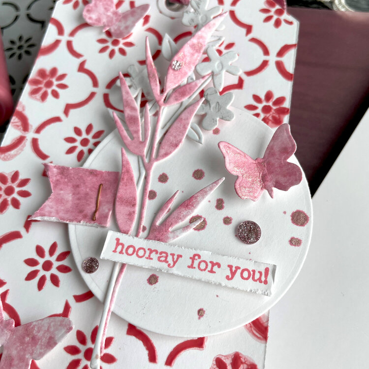 Dusty Rose Textured Birthday Tag