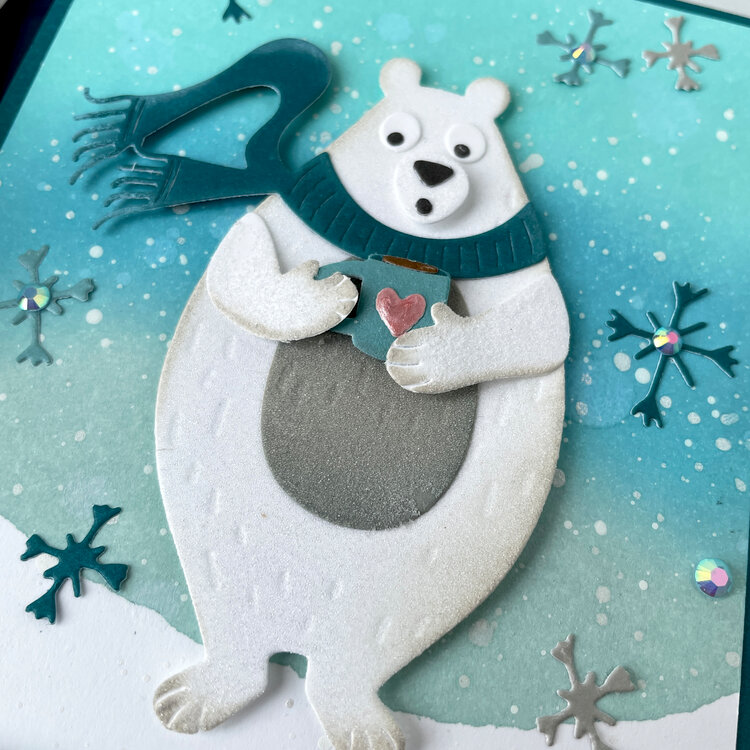 You Melt My Heart Tim Holtz Polar Bear Cozy Winter Card