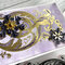 Royal Purple and Gold Snowflake Christmas Card