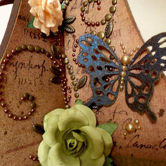 Handmade Butterfly Embellishment [on scrapbook LO stand]