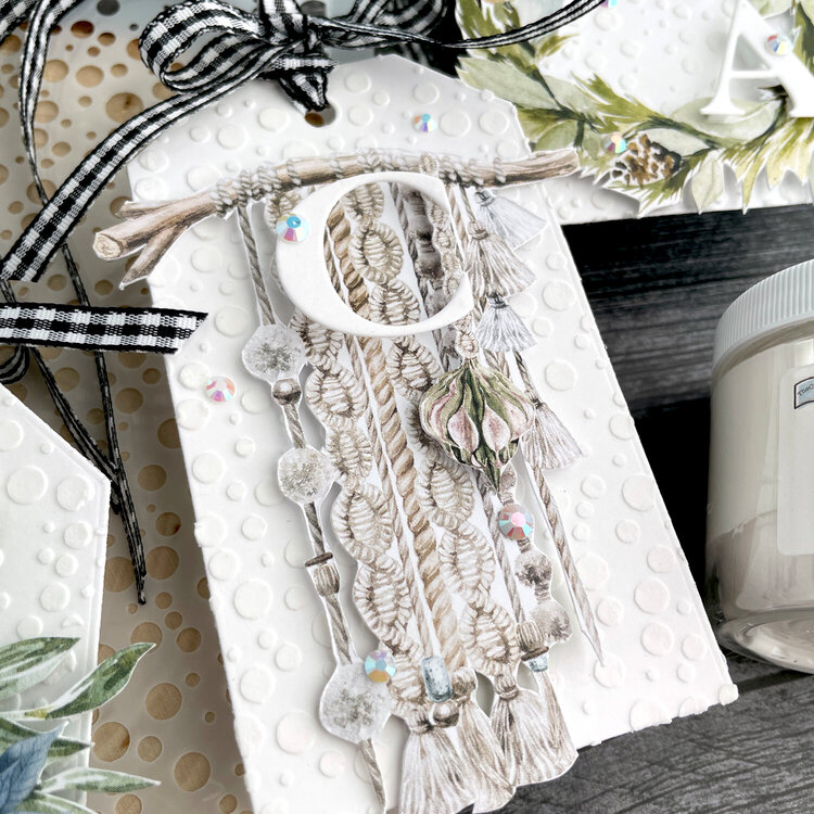 White Christmas Snowy Textured Tags