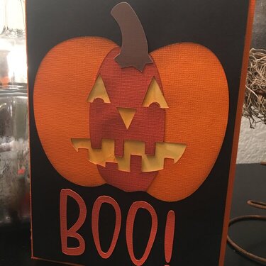 Boo! Light Up Pumpkin Card