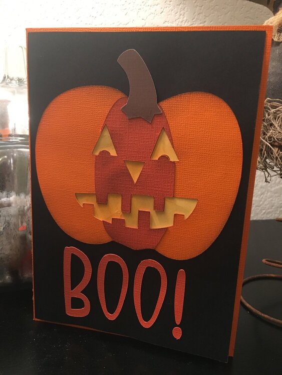 Boo! Light Up Pumpkin Card