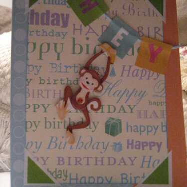 Monkey birthday card