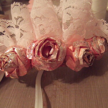Paper Flower and Lace Wrist Corsage
