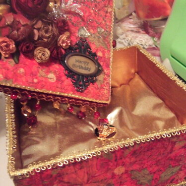 Inside of the Altered Paper Mache Box