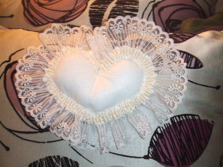 Victorian Heart Pillow UNFINISHED