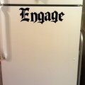 "Engage" vinyl lettering