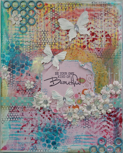 8x10 mixed media canvas for Craft Hoarders Anonymous DT