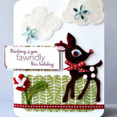 DAY 2 - 12 Days of Christmas Cards - Thinking of You Fawndly . . .