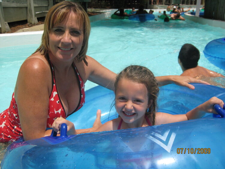 Mom and Cadee at the waterpark