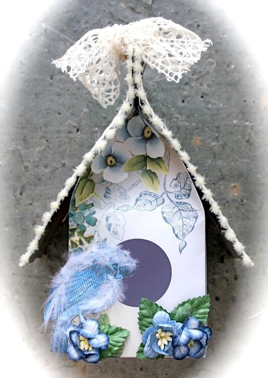 Folded Birdhouse Treat Box *Meg&#039;s Garden/Green Tara*