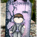 Purple & Black halloween tag