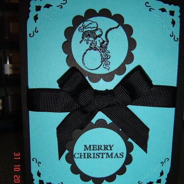 Turquoise Mouse Xmas Card