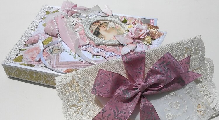 Shabby Chic Tag, box, and vintage doily wrapping