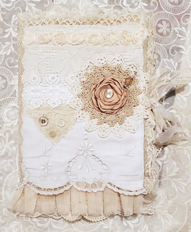 Handmade vintage Fabric/Lace book