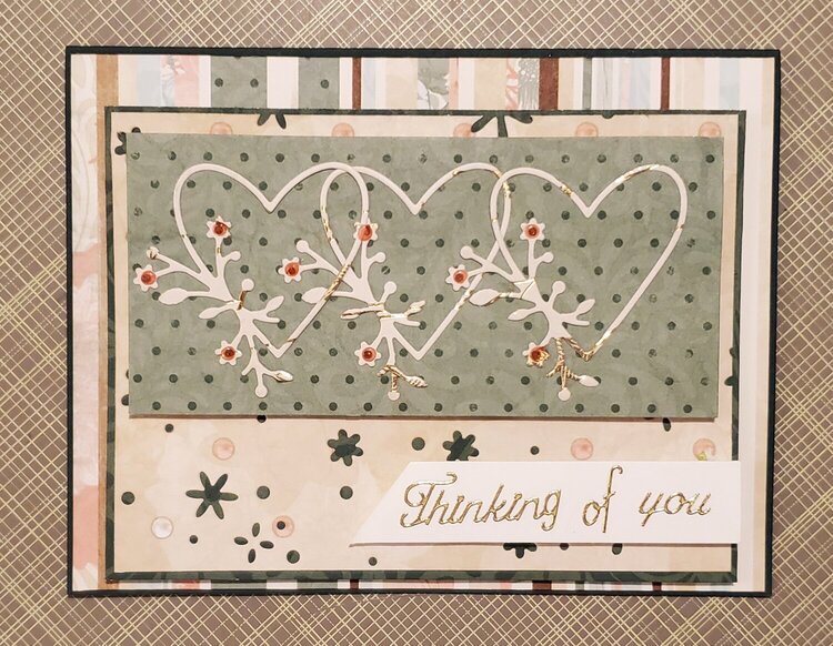 3 heart thinking of you card