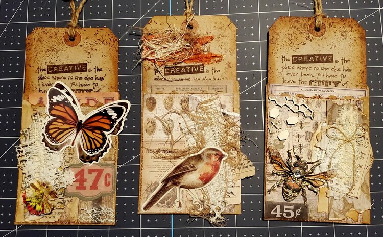 Tim Holtz pockets with tags