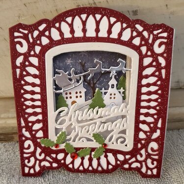 3D tri-fold Christmas card front
