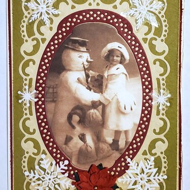 Vintage Snowman and LIL Girl