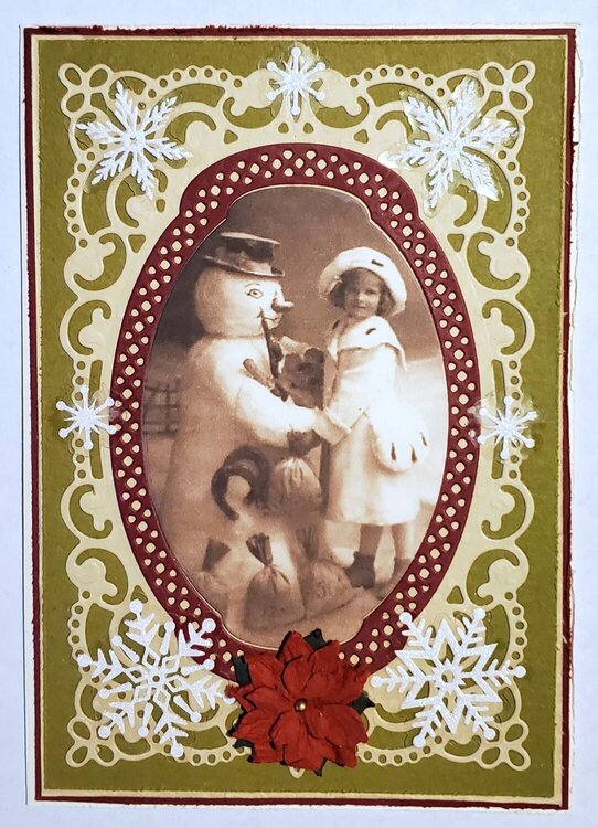 Vintage Snowman and LIL Girl