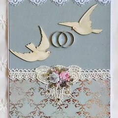 Blue and Silver Wedding Card