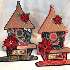 G45  Christmas Birdhouse Easel Cards