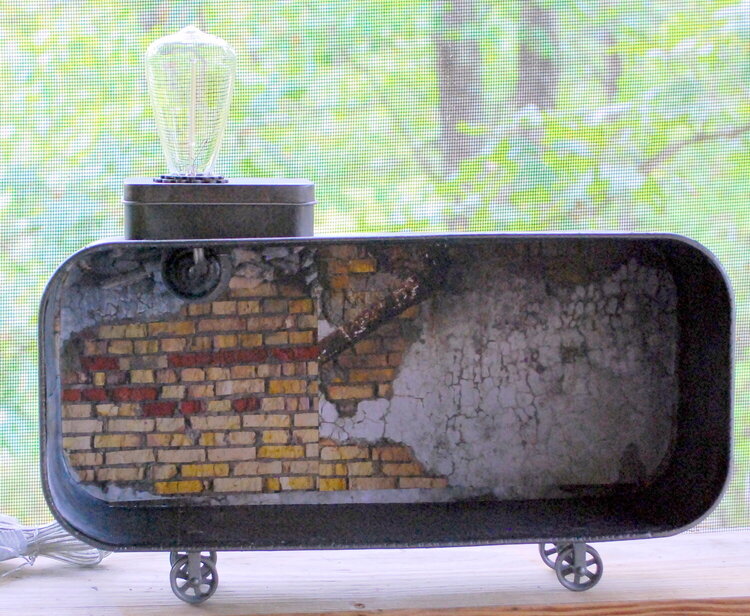 Altered Steampunk Lamp from military ammo spam can