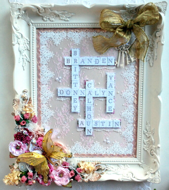 Shabby Chic Victorian &quot;Keys To My Heart&quot; with Holiday trim