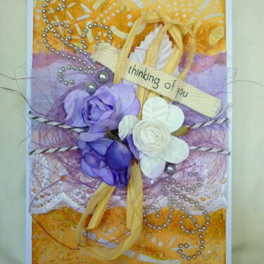 Card in lilac and yellow