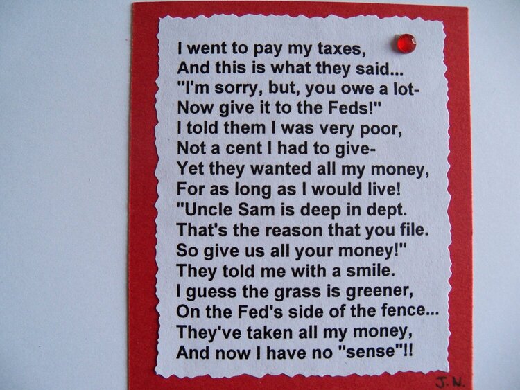 Tax Return Poem