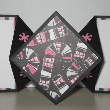 Pink and black diamond fold