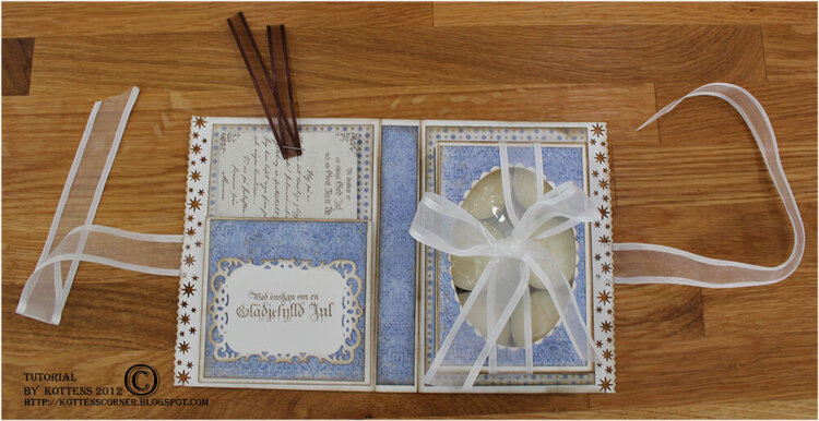 Tea light card inside with detailed tutorial - Maja Design
