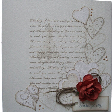 Valentines card-thinking of you 6x6