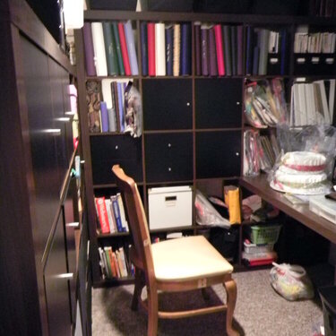 My cubby space.....and craft in progress- Yay for org challenge 2012!