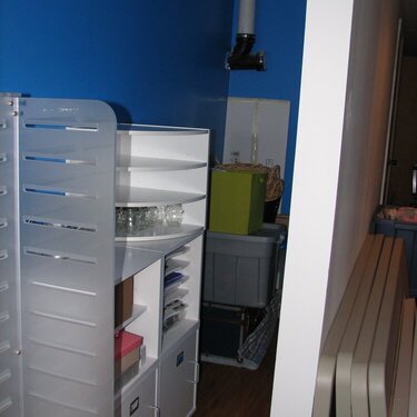 end of closet, storage/stuff for projects