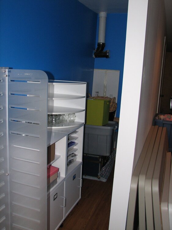end of closet, storage/stuff for projects