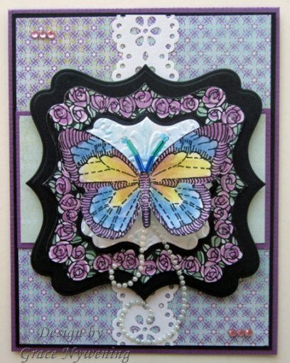 Grace&#039;s Embroidered Butterfly card