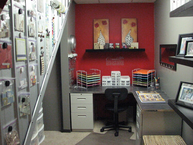 My small scrapbook space under the stairwell..a cozy place to work
