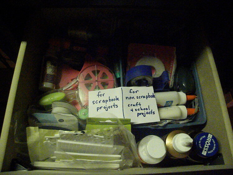 adhesives storage drawer
