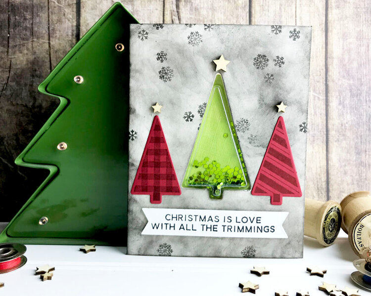 Christmas Trees Shaker Card