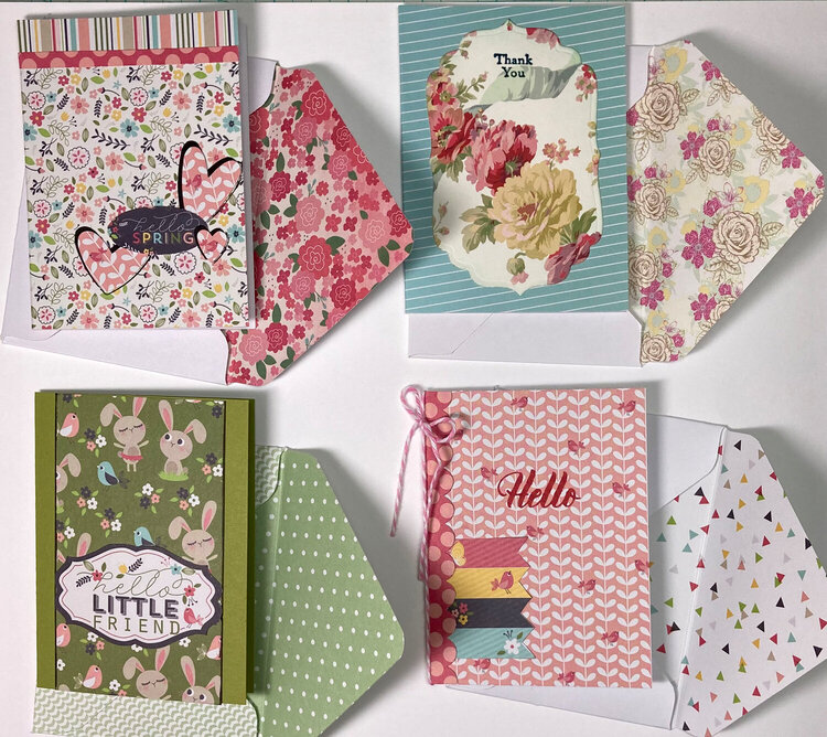 4 Little Cards with Envelopes