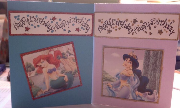 Ariel and Jasmine Cards