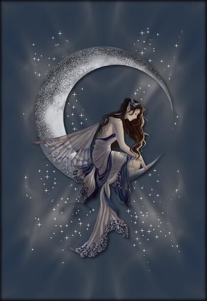 fairy sitting on moon