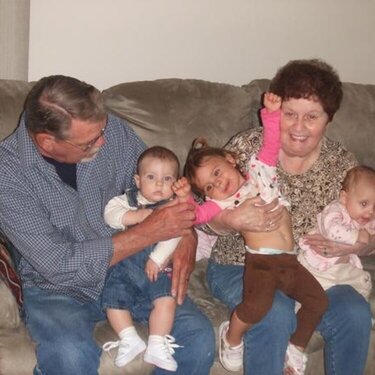 Mimi &amp; Pipi with great grandchildren 2009