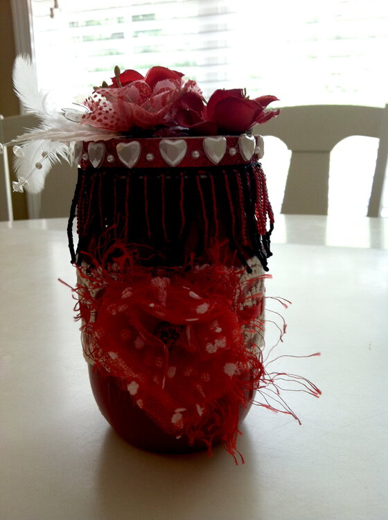 Altered Mason jar for Swap