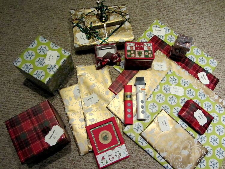 12 Days of Christmas wrapped presents