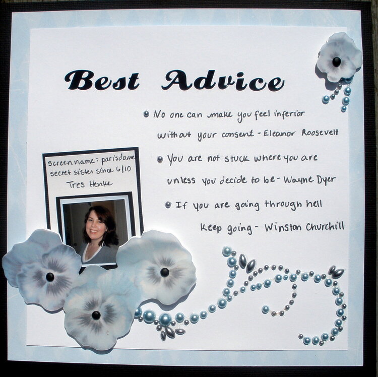 Best Advice - Tina&#039;s circle journal page