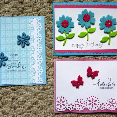 Cards with felt embellies